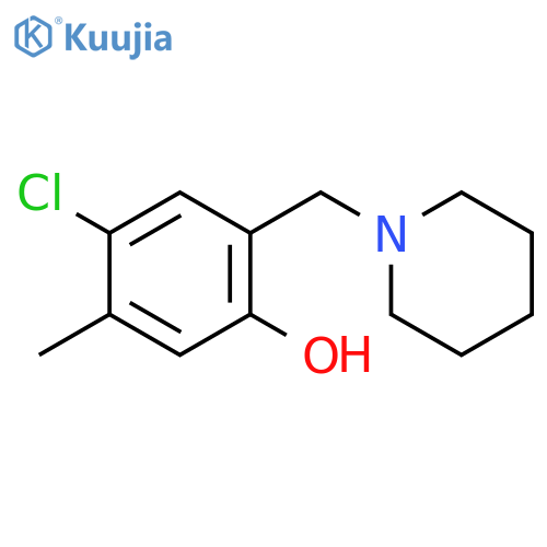 PHENOL, 4-CHLORO-5-METHYL-2-(1-PIPERIDINYLMETHYL)- structure