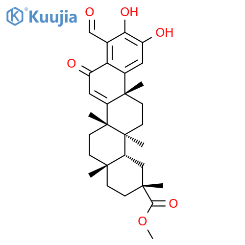 24,25,26-Trinoroleana-1,3,5(10),7-tetraen-29-oicacid, 2,3-dihydroxy-9,13-dimethyl-6,23-dioxo-, methyl ester, (9b,13a,14b,20a)- (9CI) structure