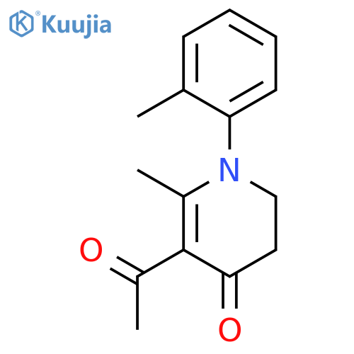4(1H)-Pyridinone, 3-acetyl-5,6-dihydro-2-methyl-1-(2-methylphenyl)- structure