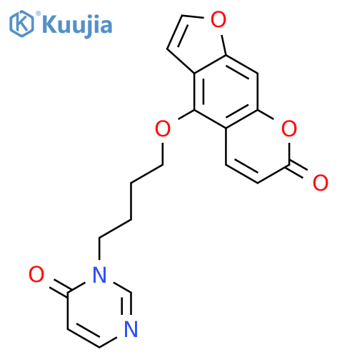 4(3H)-Pyrimidinone,3-[4-[(7-oxo-7H-furo[3,2-g][1]benzopyran-4-yl)oxy]butyl]- structure