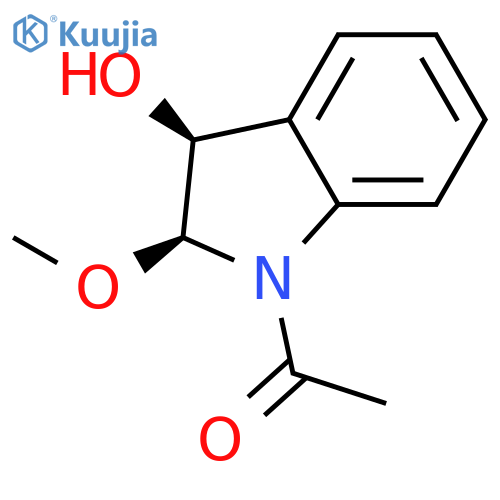 1H-Indol-3-ol, 1-acetyl-2,3-dihydro-2-methoxy-, cis- structure