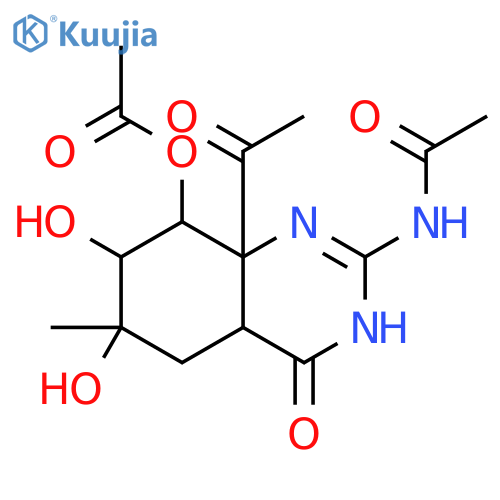 (4aS,6S,7S,8R,8aS)-8a-acetyl-2-(acetylamino)-6,7-dihydroxy-6-methyl-4-oxo-3,4,4a,5,6,7,8,8a-octahydroquinazolin-8-yl acetate structure