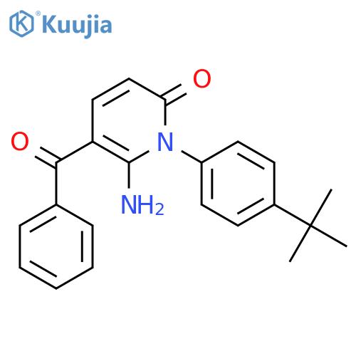 2(1H)-Pyridinone, 6-amino-5-benzoyl-1-[4-(1,1-dimethylethyl)phenyl]- structure