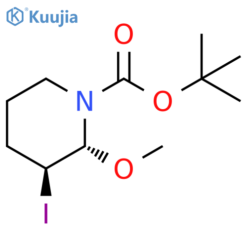 rel-1,1-Dimethylethyl (2R,3S)-3-iodo-2-methoxy-1-piperidinecarboxylate structure