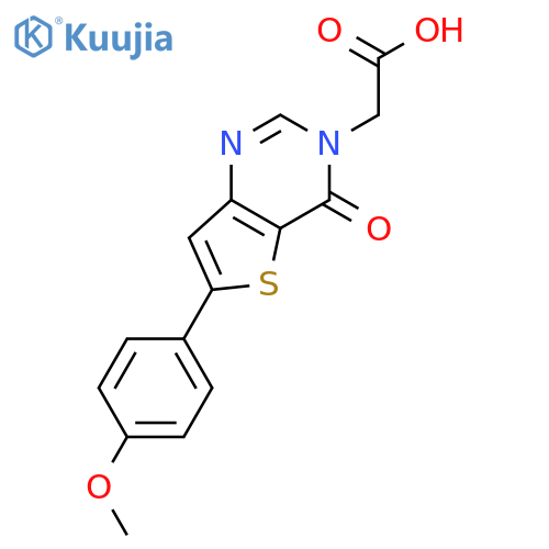 2-[6-(4-methoxyphenyl)-4-oxo-3H,4H-thieno[3,2-d]pyrimidin-3-yl]acetic acid structure