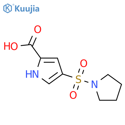 4-(pyrrolidine-1-sulfonyl)-1H-pyrrole-2-carboxylic acid structure