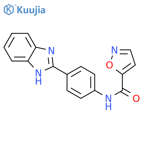 N-4-(1H-1,3-benzodiazol-2-yl)phenyl-1,2-oxazole-5-carboxamide structure