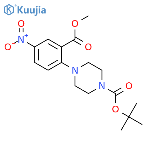 tert-Butyl 4-2-(methoxycarbonyl)-4-nitrophenyl-piperazine-1-carboxylate structure