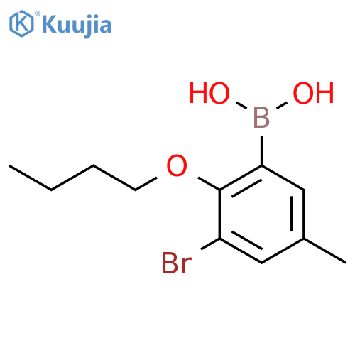3-Bromo-2-butoxy-5-methylphenylboronic acid structure