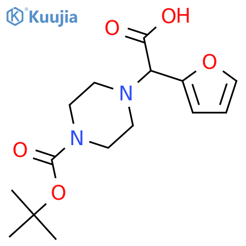 2-(4-Boc-piperazinyl)-2-(2-furanyl)acetic acid structure