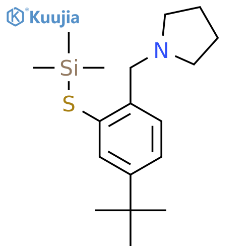 Pyrrolidine, 1-[[4-(1,1-dimethylethyl)-2-[(trimethylsilyl)thio]phenyl]methyl]- structure