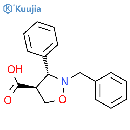4-Isoxazolidinecarboxylic acid, 3-phenyl-2-(phenylmethyl)-, (3R,4S)- structure