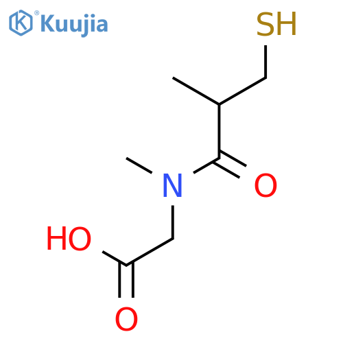Glycine, N-(3-mercapto-2-methyl-1-oxopropyl)-N-methyl- structure