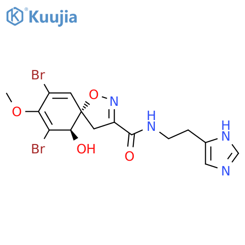 [5S,10β,(+)]-7,9-Dibromo-10-hydroxy-N-[2-(1H-imidazole-4-yl)ethyl]-8-methoxy-1-oxa-2-azaspiro[4.5]deca-2,6,8-triene-3-carboxamide structure