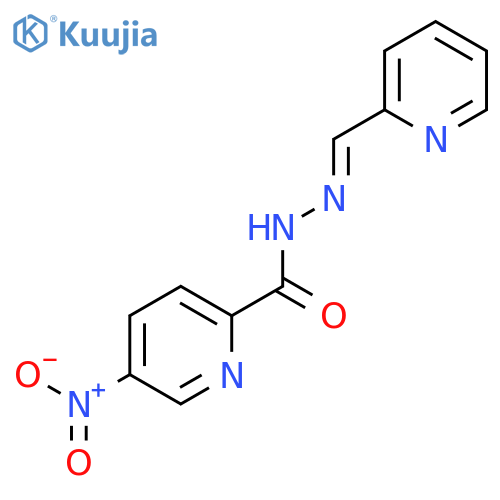 2-Pyridinecarboxylic acid, 5-nitro-, (2-pyridinylmethylene)hydrazide structure