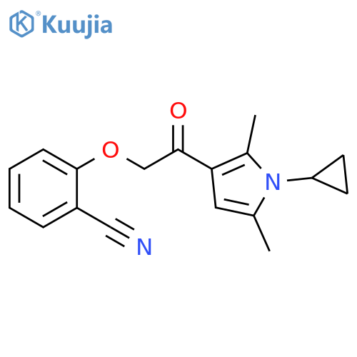 Benzonitrile, 2-[2-(1-cyclopropyl-2,5-dimethyl-1H-pyrrol-3-yl)-2-oxoethoxy]- structure
