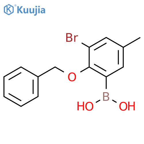 2-Benzyloxy-3-bromo-5-methylphenylboronic acid structure