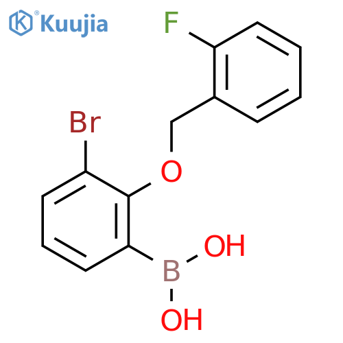 3-Bromo-2-(2'-fluorobenzyloxy)phenylboronic acid structure