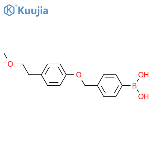 (4-{[4-(2-methoxyethyl)phenoxy]methyl}phenyl)boronic acid structure