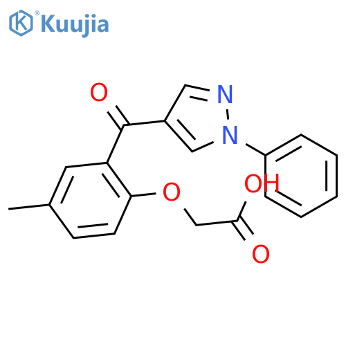 Acetic acid, [4-methyl-2-[(1-phenyl-1H-pyrazol-4-yl)carbonyl]phenoxy]- structure