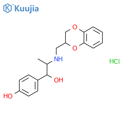 4-{2-[(2,3-dihydro-1,4-benzodioxin-2-ylmethyl)amino]-1-hydroxypropyl}phenol hydrochloride structure