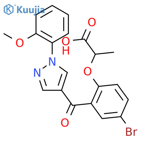 Propanoic acid,2-[4-bromo-2-[[1-(2-methoxyphenyl)-1H-pyrazol-4-yl]carbonyl]phenoxy]- structure