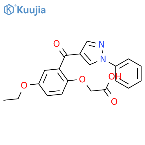 Acetic acid, [4-ethoxy-2-[(1-phenyl-1H-pyrazol-4-yl)carbonyl]phenoxy]- structure