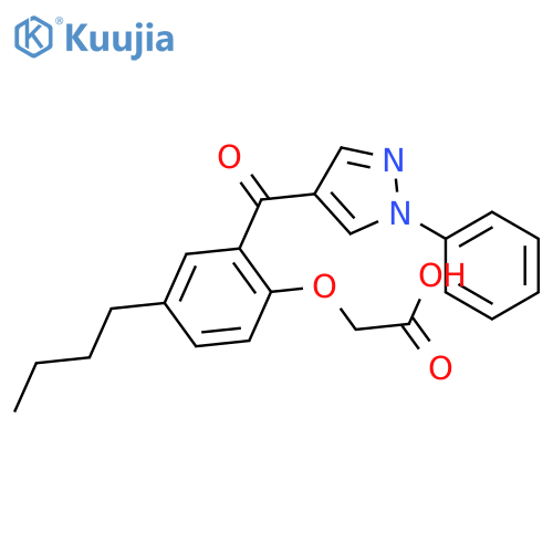 Acetic acid, [4-butyl-2-[(1-phenyl-1H-pyrazol-4-yl)carbonyl]phenoxy]- structure