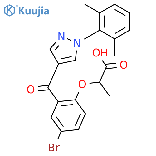 Propanoic acid,2-[4-bromo-2-[[1-(2,6-dimethylphenyl)-1H-pyrazol-4-yl]carbonyl]phenoxy]- structure