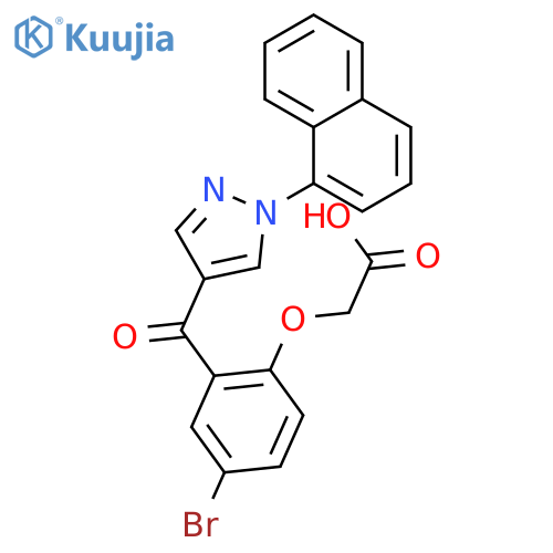Acetic acid,[4-bromo-2-[[1-(1-naphthalenyl)-1H-pyrazol-4-yl]carbonyl]phenoxy]- structure