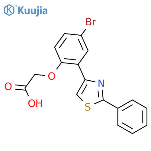 Acetic acid, [4-bromo-2-(2-phenyl-4-thiazolyl)phenoxy]- structure