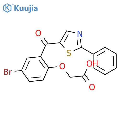 Acetic acid, [4-bromo-2-[(2-phenyl-5-thiazolyl)carbonyl]phenoxy]- structure