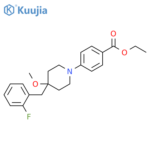 Benzoic acid, 4-[4-[(2-fluorophenyl)methyl]-4-methoxy-1-piperidinyl]-,ethyl ester structure