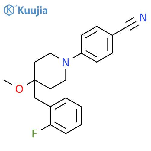 Benzonitrile, 4-[4-[(2-fluorophenyl)methyl]-4-methoxy-1-piperidinyl]- structure