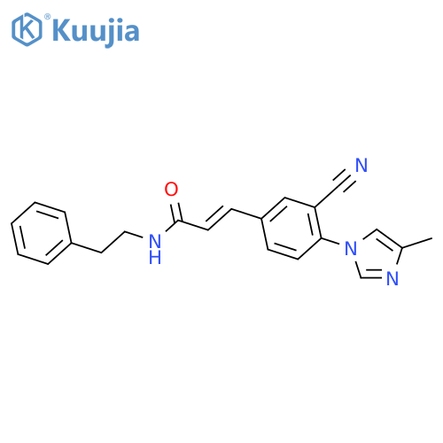 2-Propenamide,3-[3-cyano-4-(4-methyl-1H-imidazol-1-yl)phenyl]-N-(2-phenylethyl)-,(2E)- structure