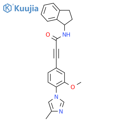 2-Propynamide,N-(2,3-dihydro-1H-inden-1-yl)-3-[3-methoxy-4-(4-methyl-1H-imidazol-1-yl)phenyl]- structure