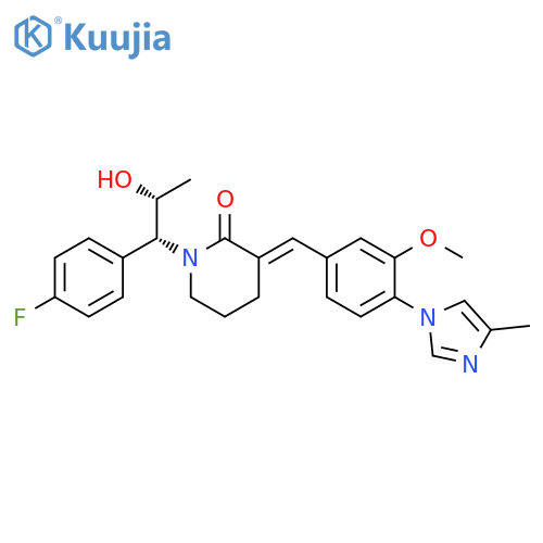 2-Piperidinone,1-[(1R,2R)-1-(4-fluorophenyl)-2-hydroxypropyl]-3-[[3-methoxy-4-(4-methyl-1H-imidazol-1-yl)phenyl]methylene]-, (3E)- structure