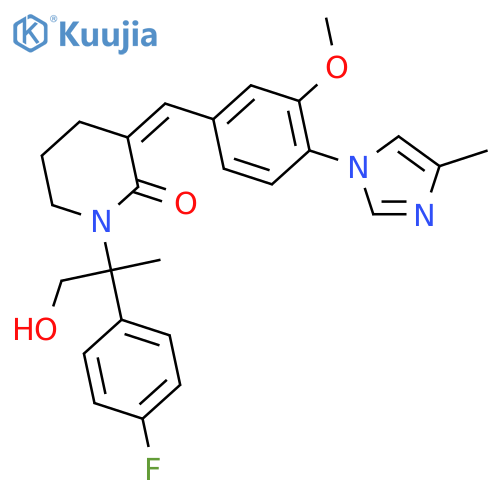 2-Piperidinone,1-[(1R)-1-(4-fluorophenyl)-2-hydroxy-1-methylethyl]-3-[[3-methoxy-4-(4-methyl-1H-imidazol-1-yl)phenyl]methylene]-, (3E)- structure