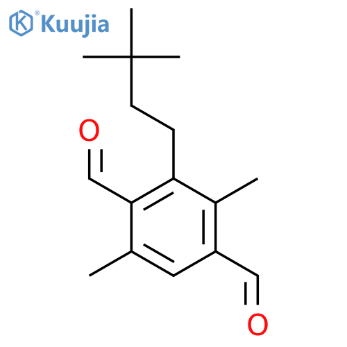 1,4-Benzenedicarboxaldehyde, 3-(3,3-dimethylbutyl)-2,5-dimethyl- structure