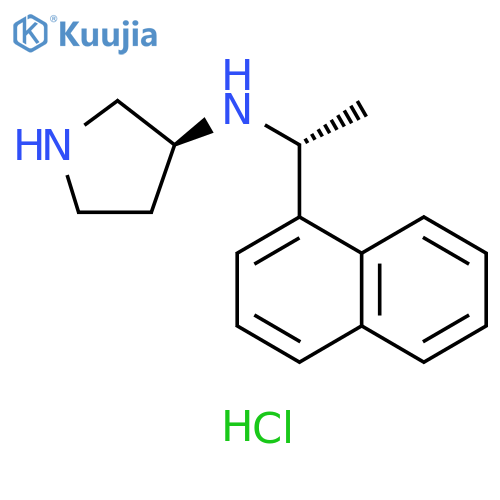 3-Pyrrolidinamine, N-[(1R)-1-(1-naphthalenyl)ethyl]-, hydrochloride (1:2), (3S)- structure