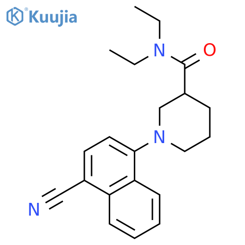 3-Piperidinecarboxamide, 1-(4-cyano-1-naphthalenyl)-N,N-diethyl- structure