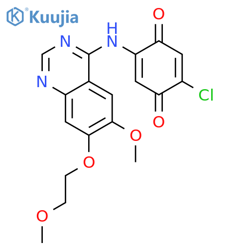 2,5-Cyclohexadiene-1,4-dione,2-chloro-5-[[6-methoxy-7-(2-methoxyethoxy)-4-quinazolinyl]amino]- structure