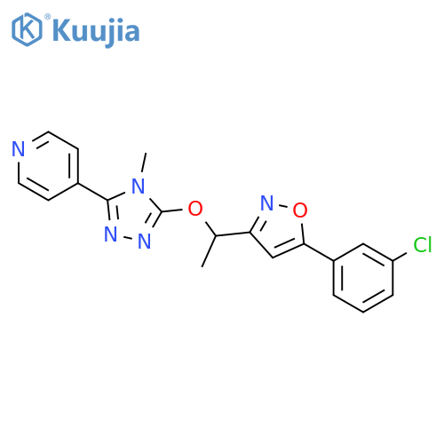 Pyridine, 4-[5-[1-[5-(3-chlorophenyl)-3-isoxazolyl]ethoxy]-4-methyl-4H-1,2,4-triazol-3-yl]- structure