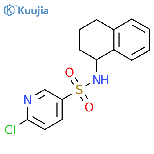 6-chloro-N-(1,2,3,4-tetrahydronaphthalen-1-yl)pyridine-3-sulfonamide structure