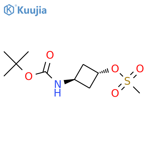 trans-tert-butyl N-[3-(methanesulfonyloxy)cyclobutyl]carbamate structure