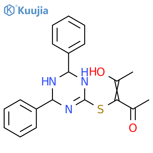 3-Penten-2-one,4-hydroxy-3-[(1,4,5,6-tetrahydro-4,6-diphenyl-1,3,5-triazin-2-yl)thio]- structure