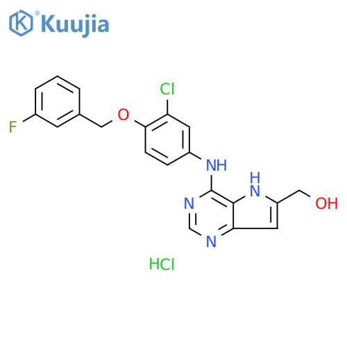 5H-Pyrrolo[3,2-d]pyrimidine-6-methanol,4-[[3-chloro-4-[(3-fluorophenyl)methoxy]phenyl]amino]-,monohydrochloride structure