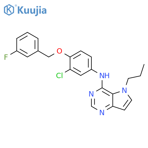 5H-Pyrrolo[3,2-d]pyrimidin-4-amine,N-[3-chloro-4-[(3-fluorophenyl)methoxy]phenyl]-5-propyl- structure