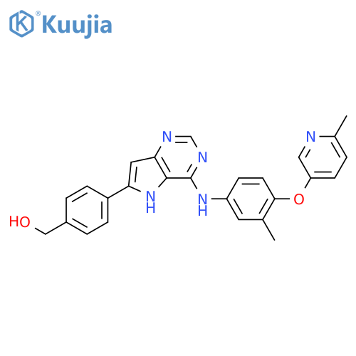 Benzenemethanol,4-[4-[[3-methyl-4-[(6-methyl-3-pyridinyl)oxy]phenyl]amino]-5H-pyrrolo[3,2-d]pyrimidin-6-yl]- structure