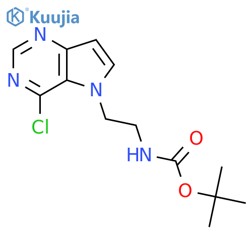 Tert-butyl 2-(4-chloro-5H-pyrrolo[3,2-d]pyrimidin-5-yl)ethylcarbamate structure